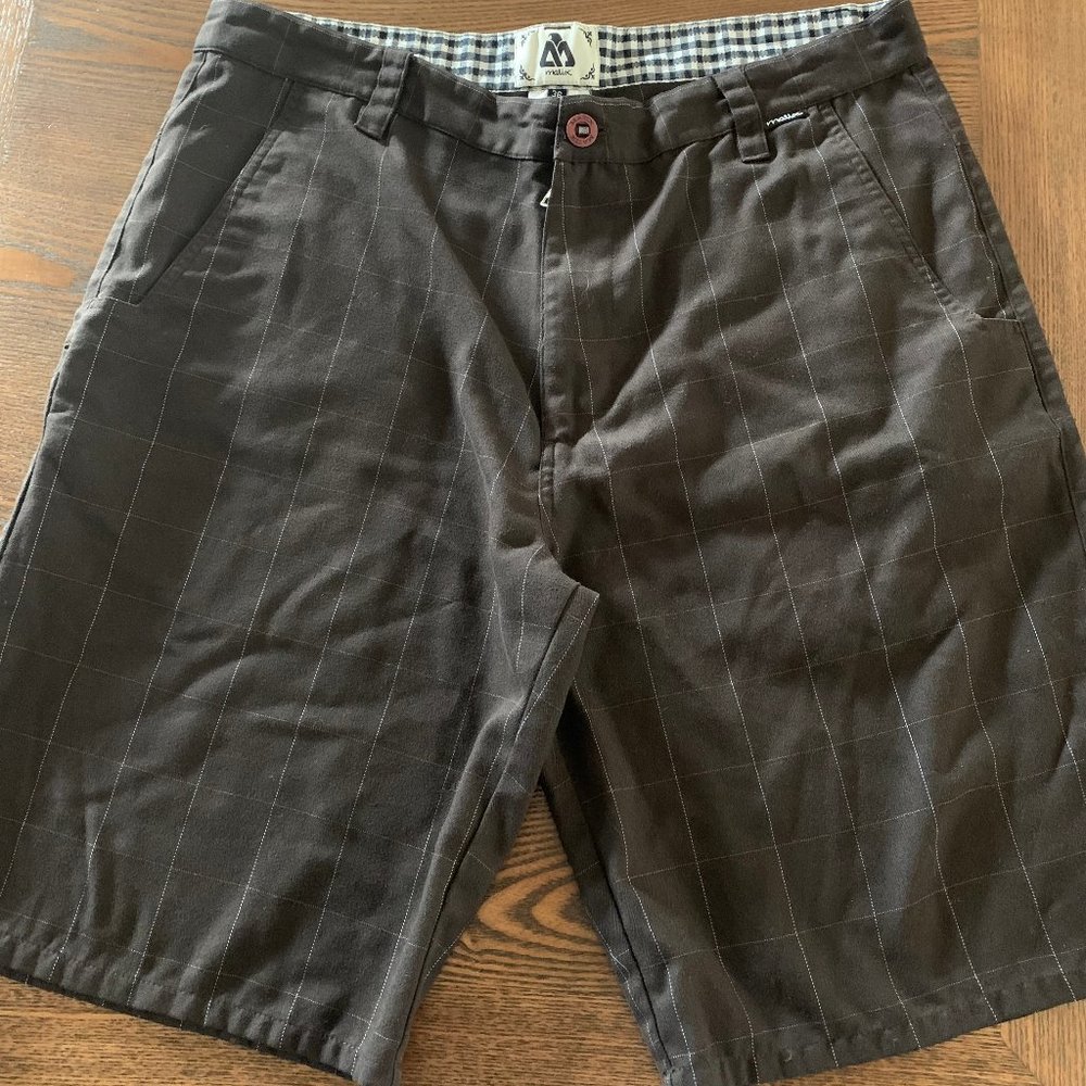 Matix Men Plaid Chino Shorts Casual Flat Front 36"